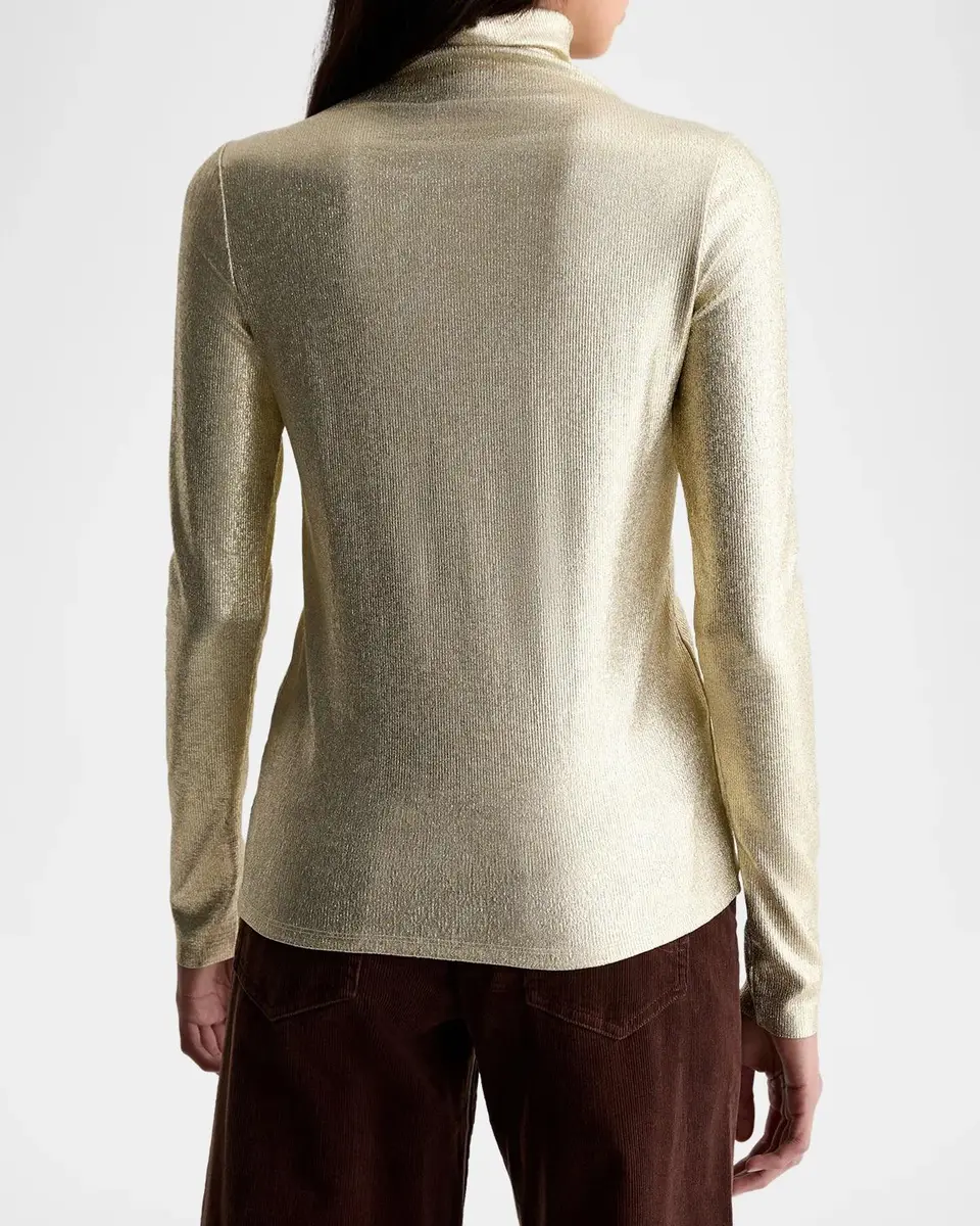 AG Jeans Chels Metallic Rib-Knit Turtleneck | Thumbnail 3 AG Jeans Chels Metallic Rib-Knit Turtleneck | Thumbnail 3