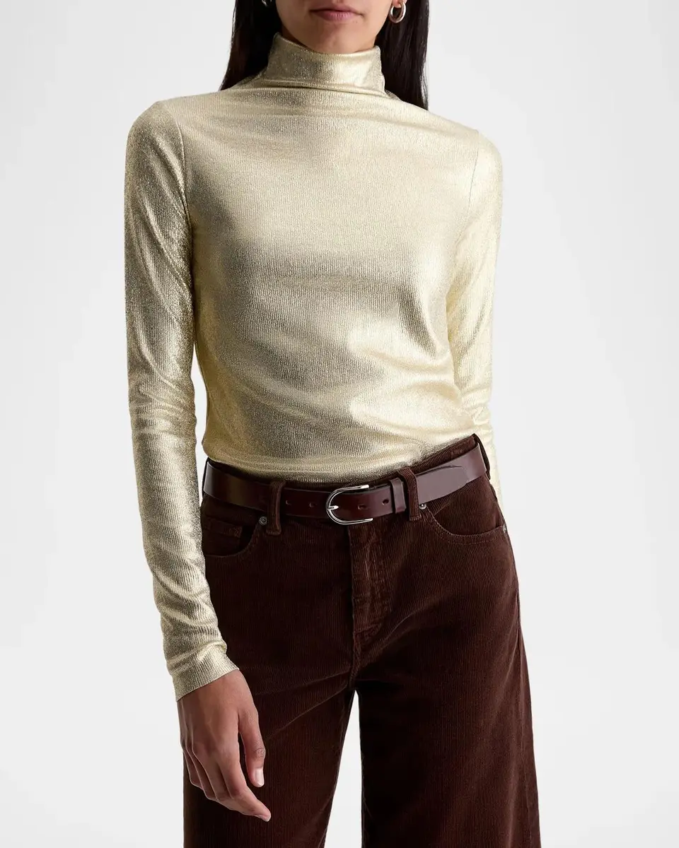 AG Jeans Chels Metallic Rib-Knit Turtleneck | Thumbnail 4 AG Jeans Chels Metallic Rib-Knit Turtleneck | Thumbnail 4