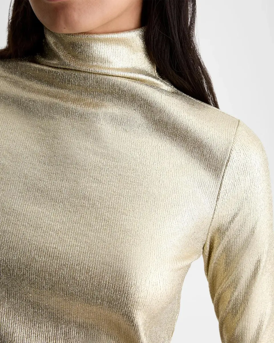 AG Jeans Chels Metallic Rib-Knit Turtleneck | Thumbnail 5 AG Jeans Chels Metallic Rib-Knit Turtleneck | Thumbnail 5
