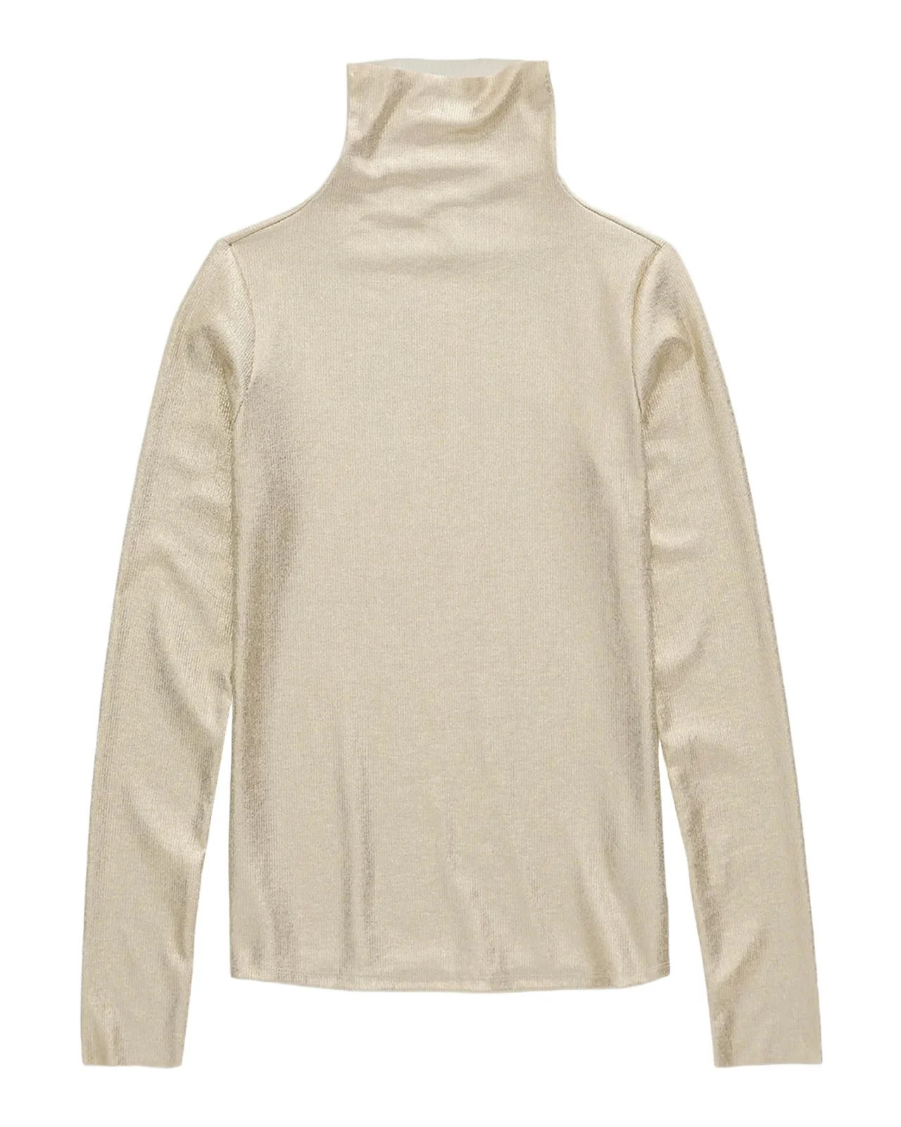 Chels Metallic Rib-Knit Turtleneck Chels Metallic Rib-Knit Turtleneck
