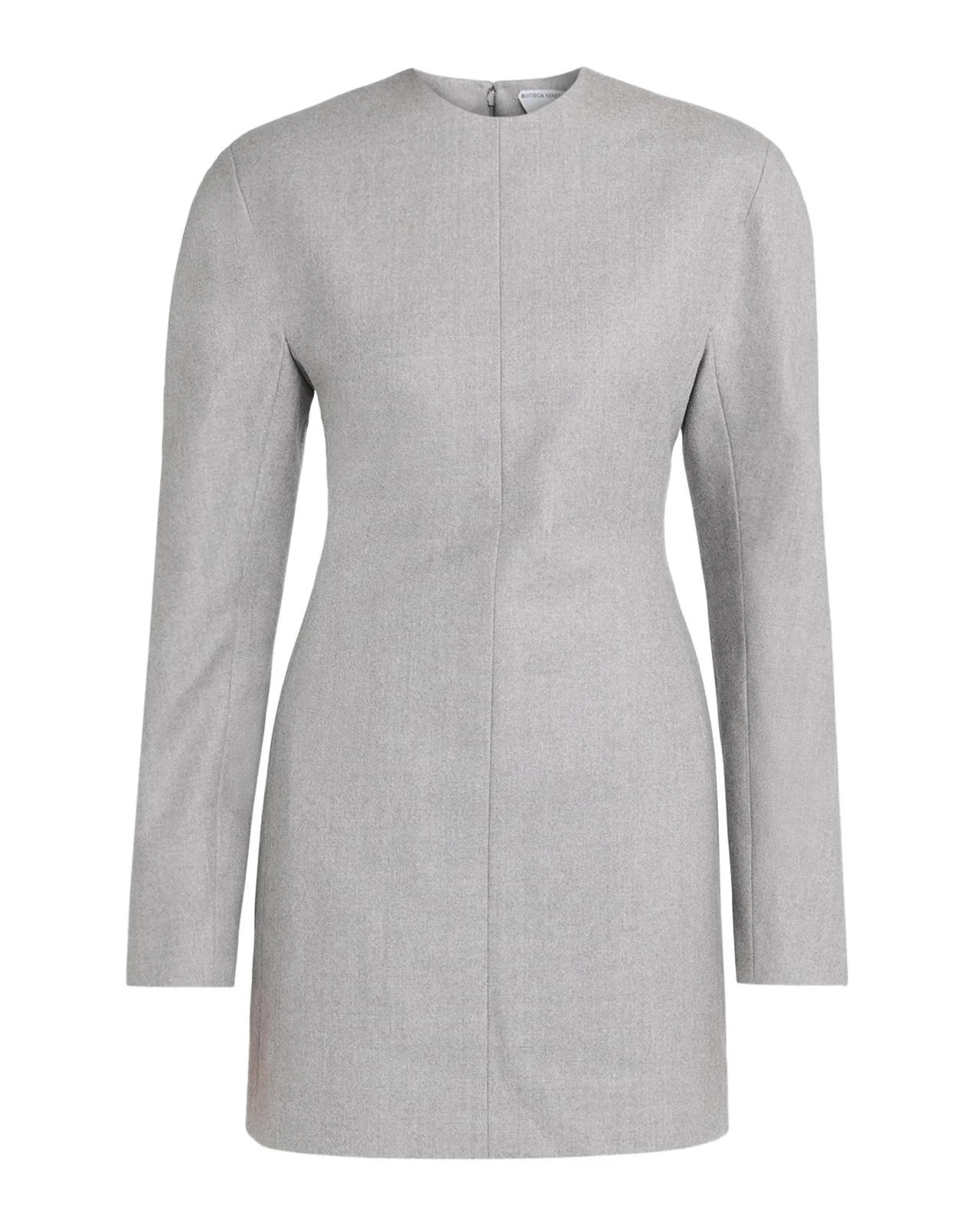 Tailored Wool Strong-Shoulder Long-Sleeve Mini Dress Tailored Wool Strong-Shoulder Long-Sleeve Mini Dress