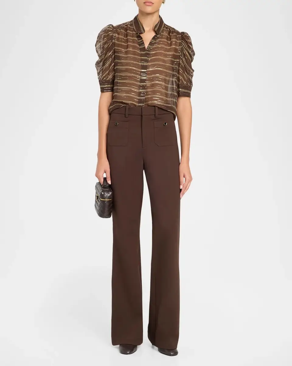 Frame The Gillian Striped Silk-Blend Top | Thumbnail 2