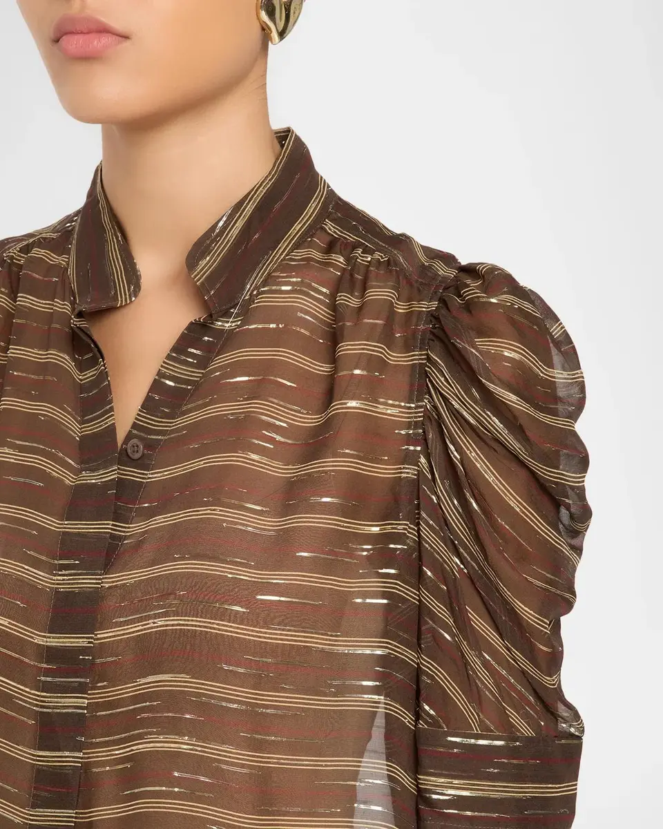 Frame The Gillian Striped Silk-Blend Top | Thumbnail 5