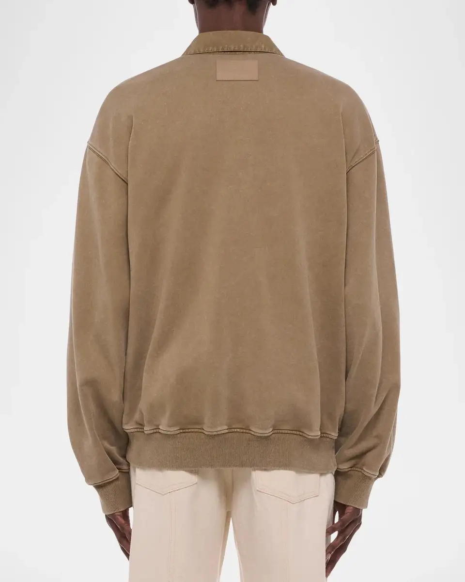 Helmut Lang Men's Terry Long-Sleeve Polo Shirt | Thumbnail 3 Helmut Lang Men's Terry Long-Sleeve Polo Shirt | Thumbnail 3