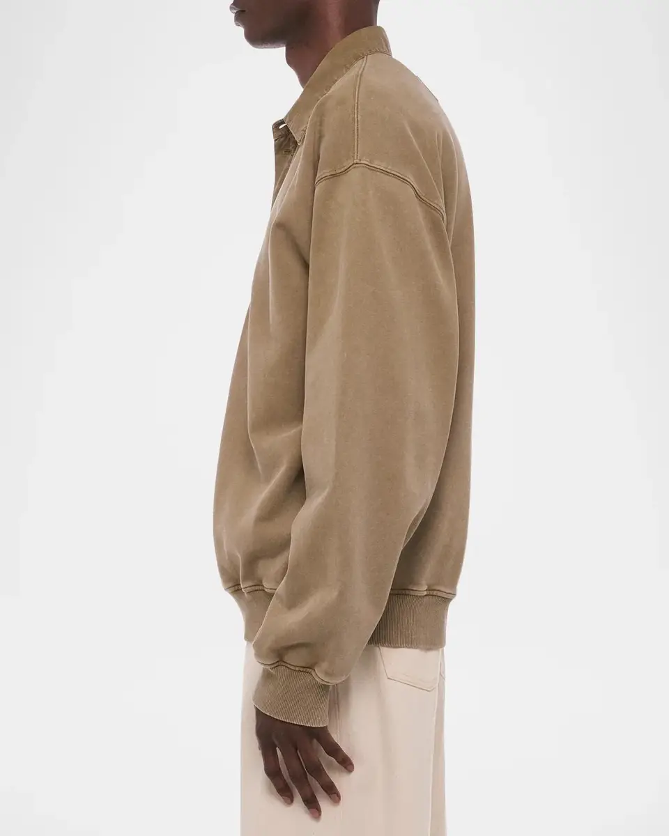 Helmut Lang Men's Terry Long-Sleeve Polo Shirt | Thumbnail 6 Helmut Lang Men's Terry Long-Sleeve Polo Shirt | Thumbnail 6