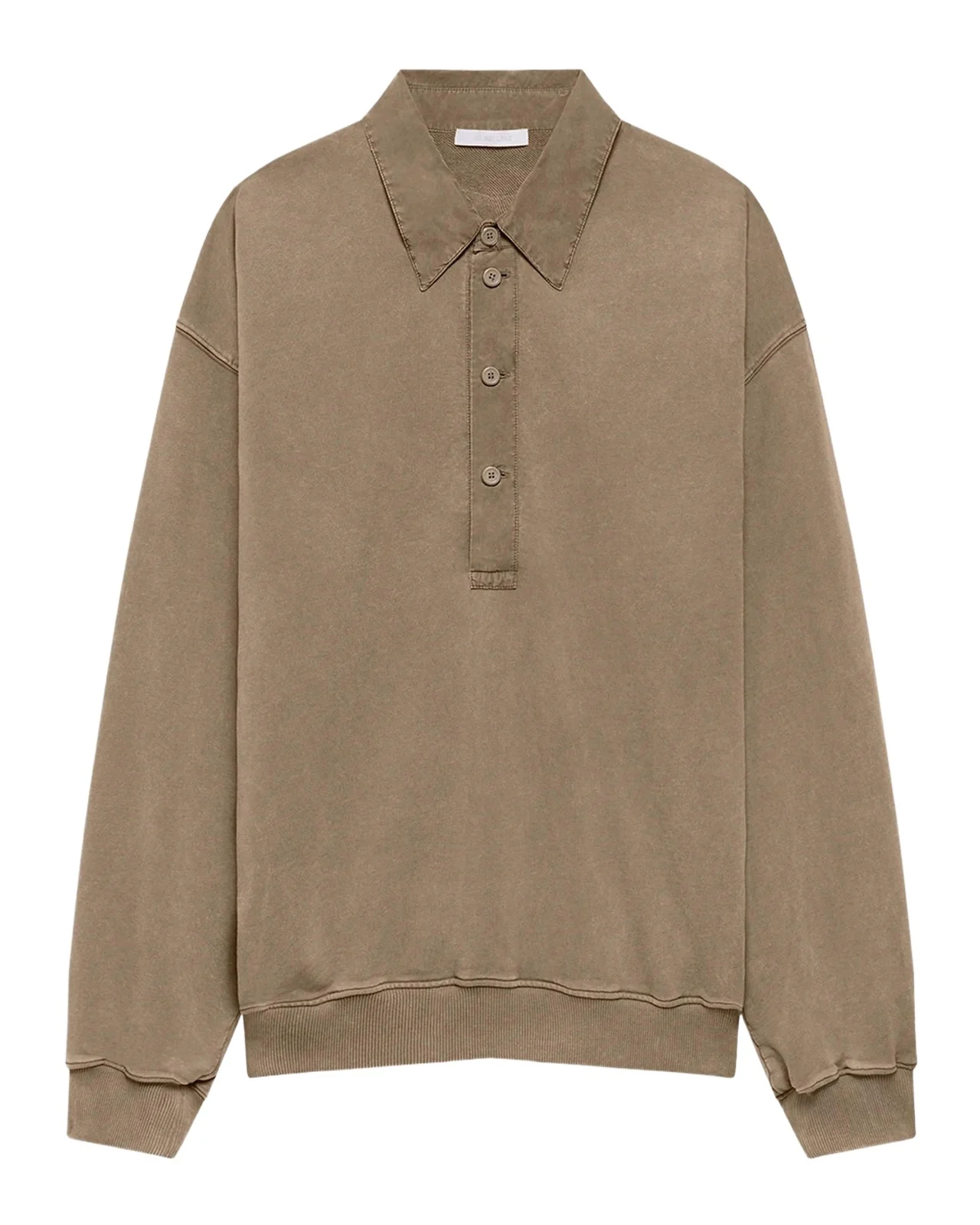Helmut Lang Men's Terry Long-Sleeve Polo Shirt