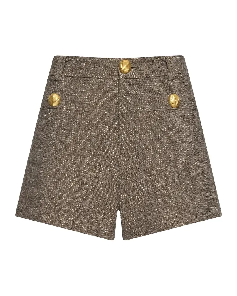 L'Agence Dionne Textured Cotton-Blend Shorts