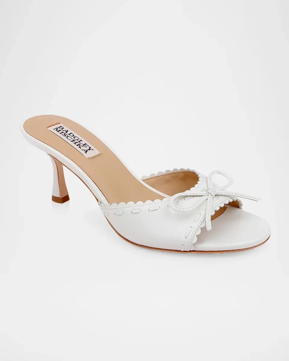 BADGLEY MISCHKA 65mm Yaritza Leather Mules | Thumbnail 2 BADGLEY MISCHKA 65mm Yaritza Leather Mules | Thumbnail 2