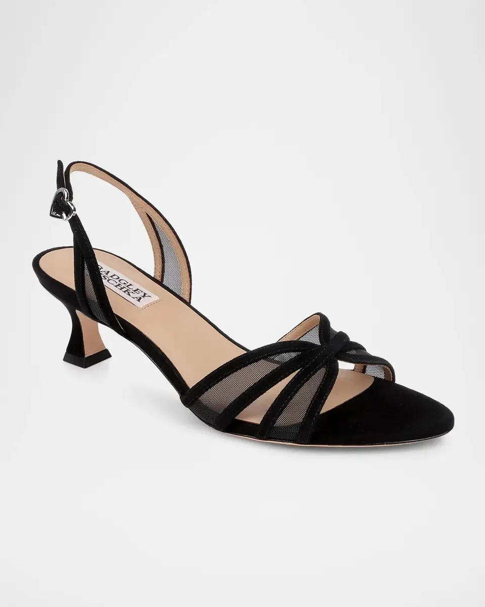 BADGLEY MISCHKA 50mm Yoana Mesh Satin Slingback Sandals | Thumbnail 2 BADGLEY MISCHKA 50mm Yoana Mesh Satin Slingback Sandals | Thumbnail 2