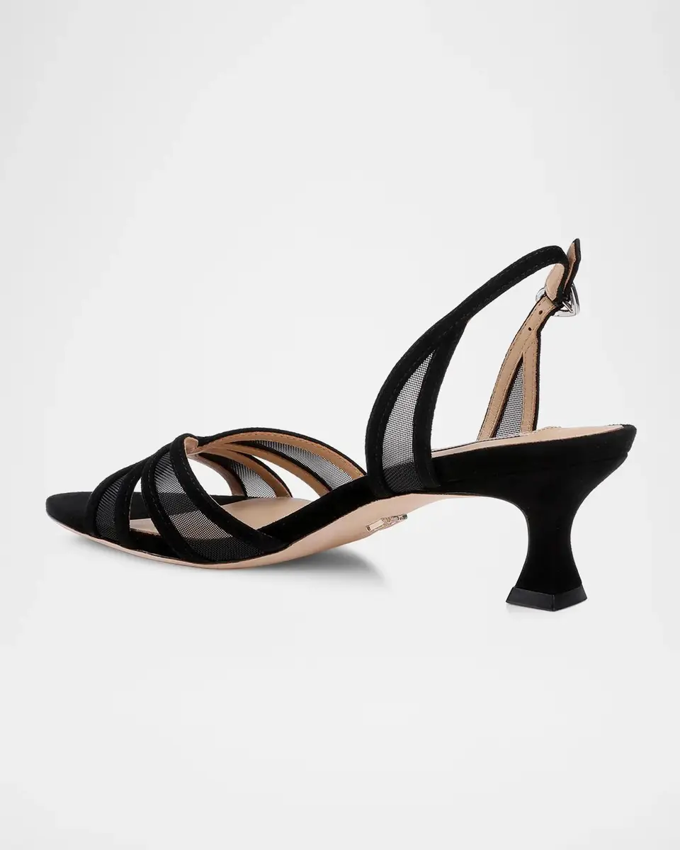 BADGLEY MISCHKA 50mm Yoana Mesh Satin Slingback Sandals | Thumbnail 3 BADGLEY MISCHKA 50mm Yoana Mesh Satin Slingback Sandals | Thumbnail 3