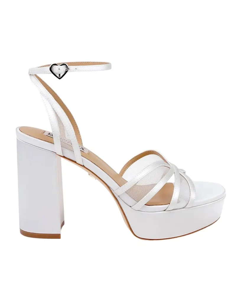 BADGLEY MISCHKA Yohana 100MM Satin & Mesh Sandals