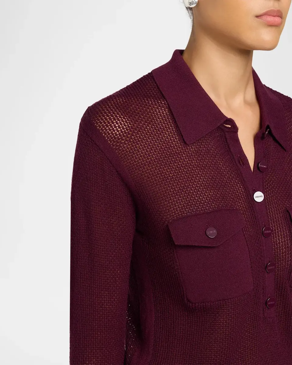 L'Agence Carine Pointelle-Knit Sweater | Thumbnail 5 L'Agence Carine Pointelle-Knit Sweater | Thumbnail 5