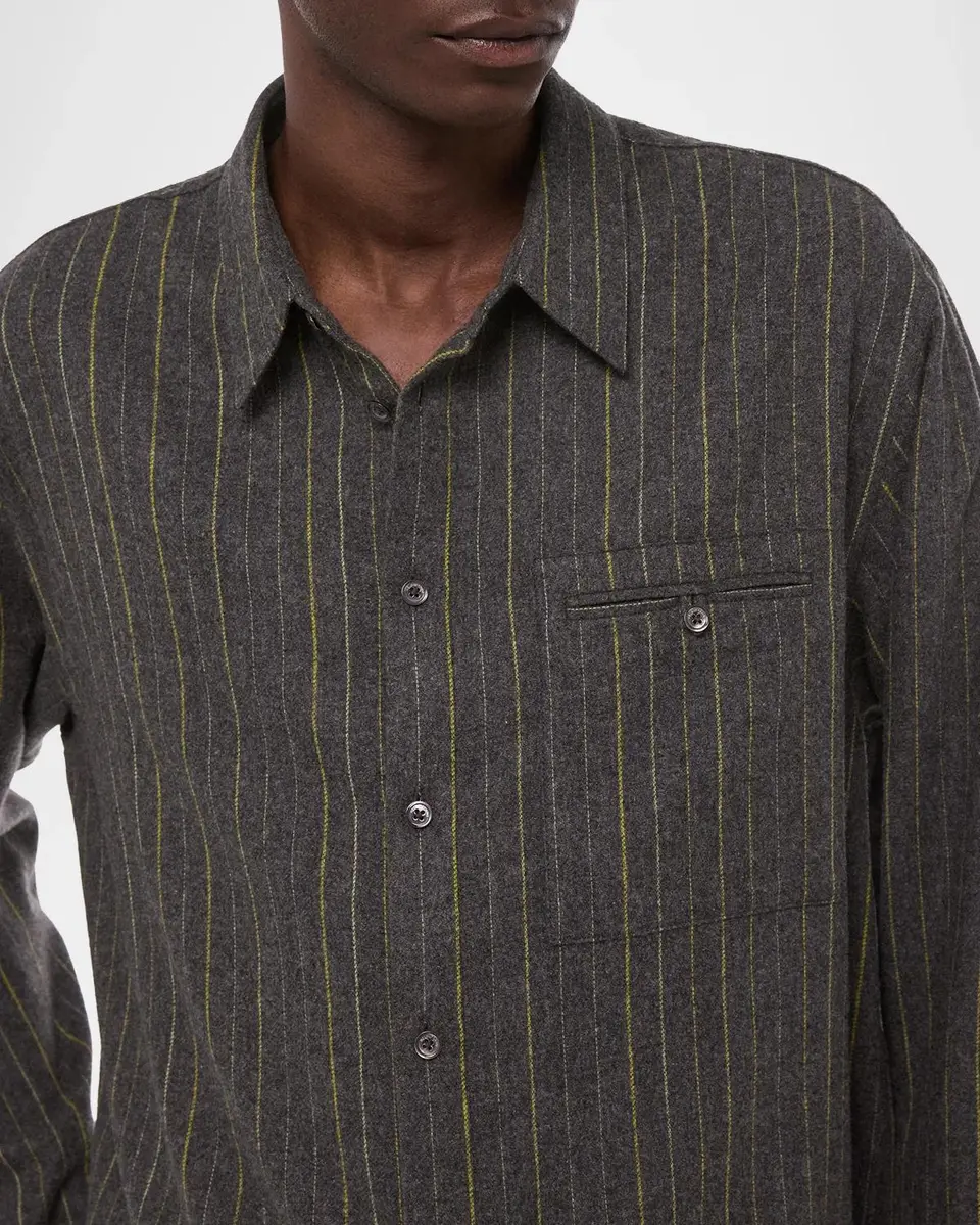 Helmut Lang Men's Pinstriped Relaxed-Fit Shirt | Thumbnail 5