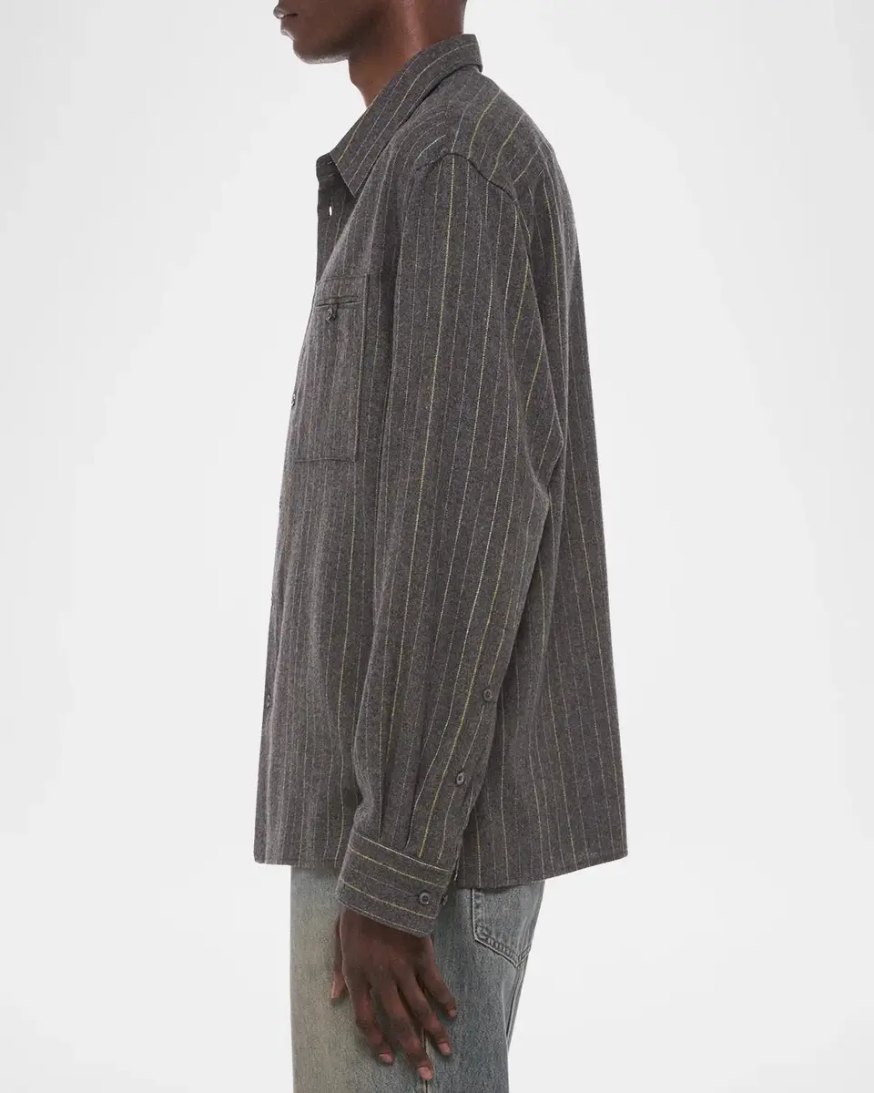 Helmut Lang Men's Pinstriped Relaxed-Fit Shirt | Thumbnail 6
