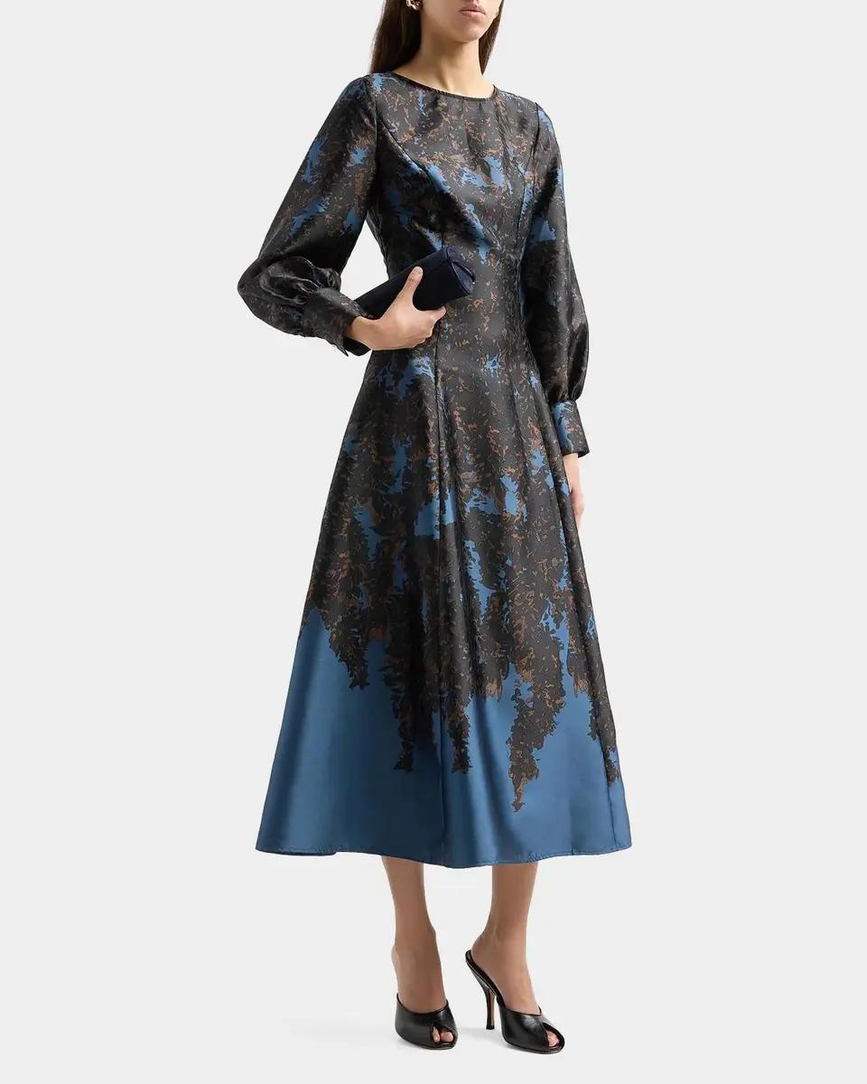 Misook Abstract A-Line Midi Dress | Thumbnail 5 Misook Abstract A-Line Midi Dress | Thumbnail 5