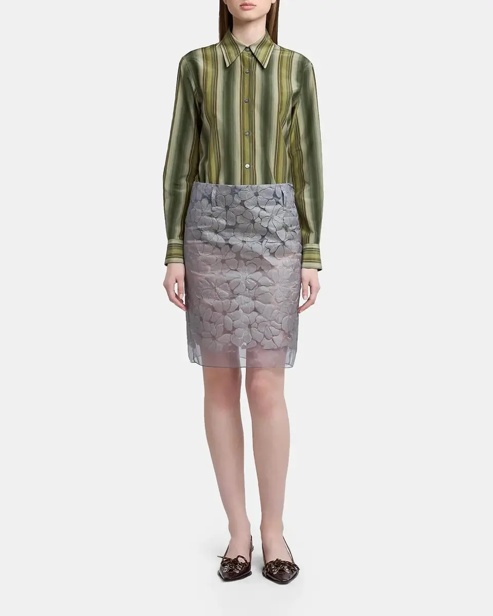 Marni Floral Semi-Sheer Knee-Length Skirt | Thumbnail 2 Marni Floral Semi-Sheer Knee-Length Skirt | Thumbnail 2