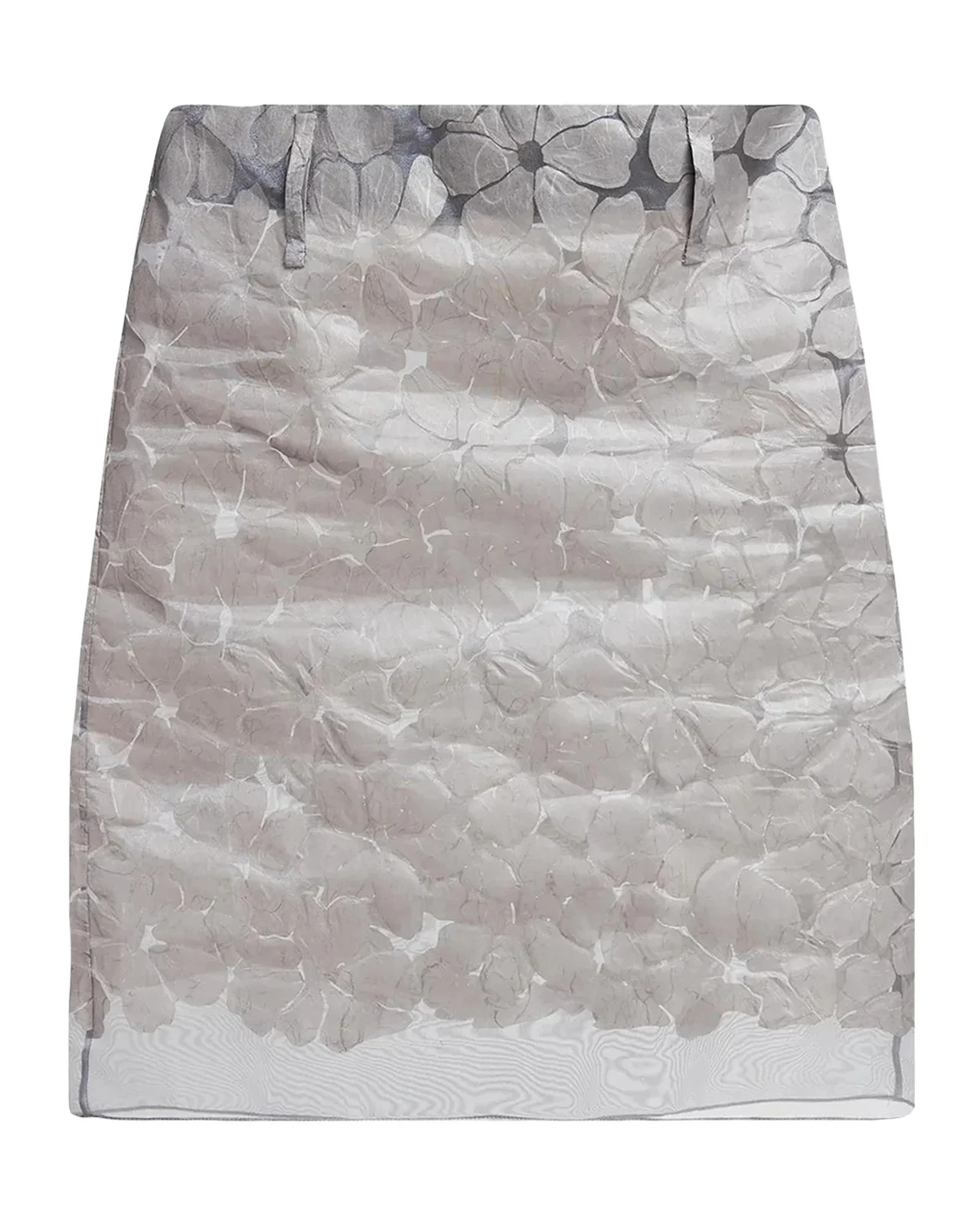 Floral Semi-Sheer Knee-Length Skirt Floral Semi-Sheer Knee-Length Skirt