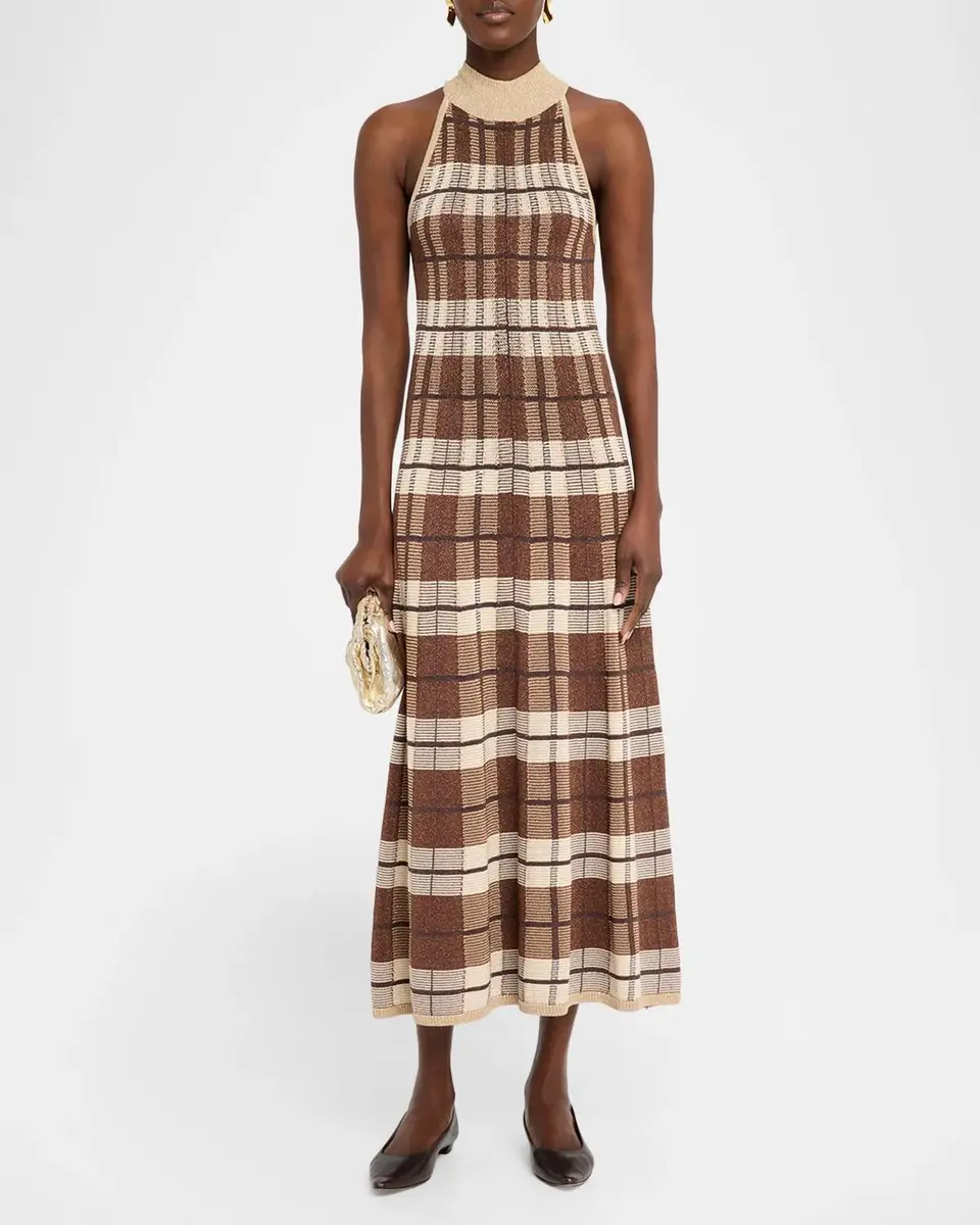Ramy Brook Louisa Sleeveless Plaid Knit Midi Dress | Thumbnail 2 Ramy Brook Louisa Sleeveless Plaid Knit Midi Dress | Thumbnail 2