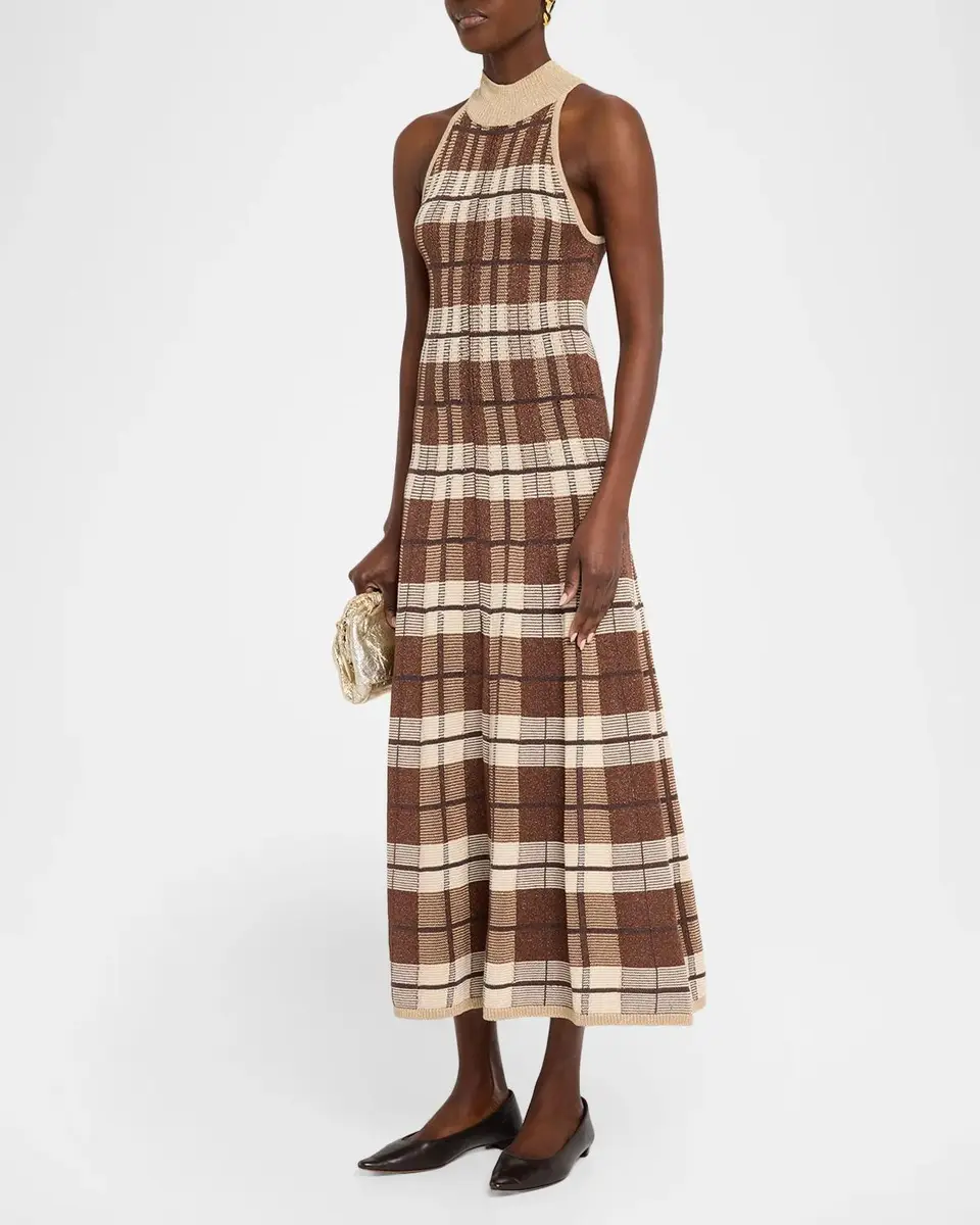 Ramy Brook Louisa Sleeveless Plaid Knit Midi Dress | Thumbnail 4 Ramy Brook Louisa Sleeveless Plaid Knit Midi Dress | Thumbnail 4