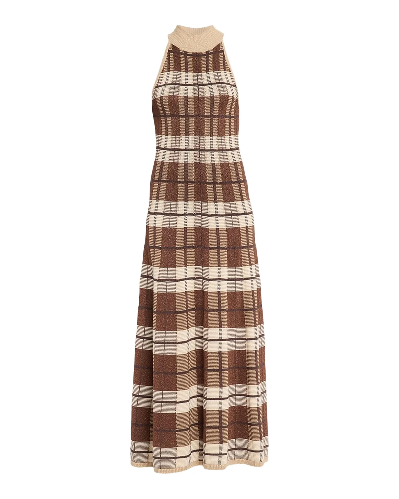 Ramy Brook Louisa Sleeveless Plaid Knit Midi Dress