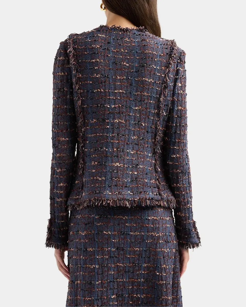Misook Frayed Tweed Jacket | Thumbnail 3
