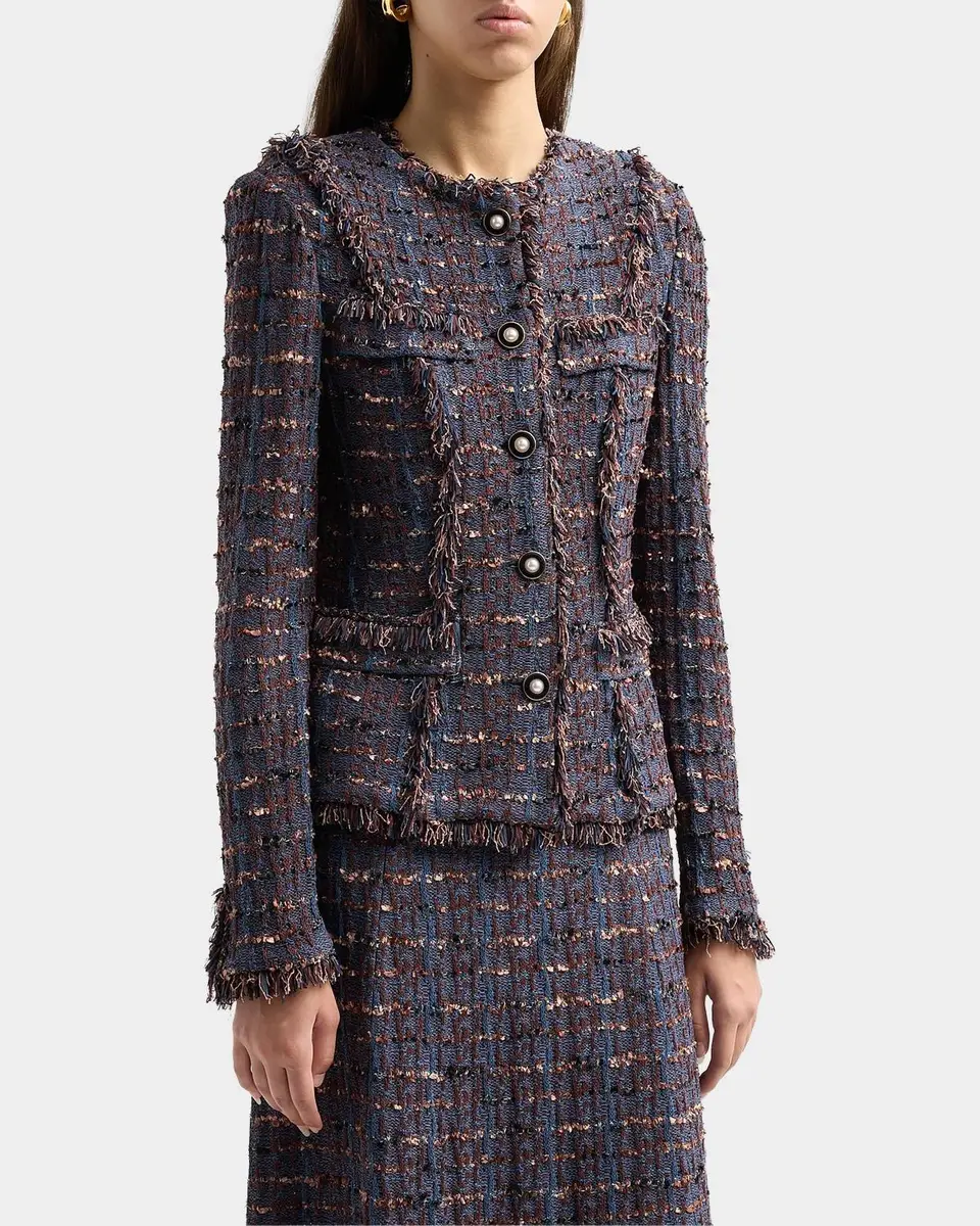 Misook Frayed Tweed Jacket | Thumbnail 4