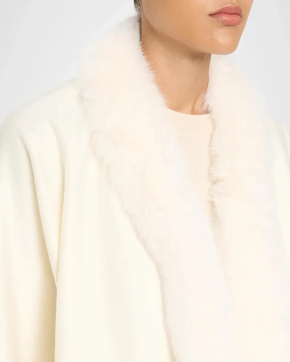 Sofia Cashmere Cashmere Cape With Faux Fur Trim | Thumbnail 5