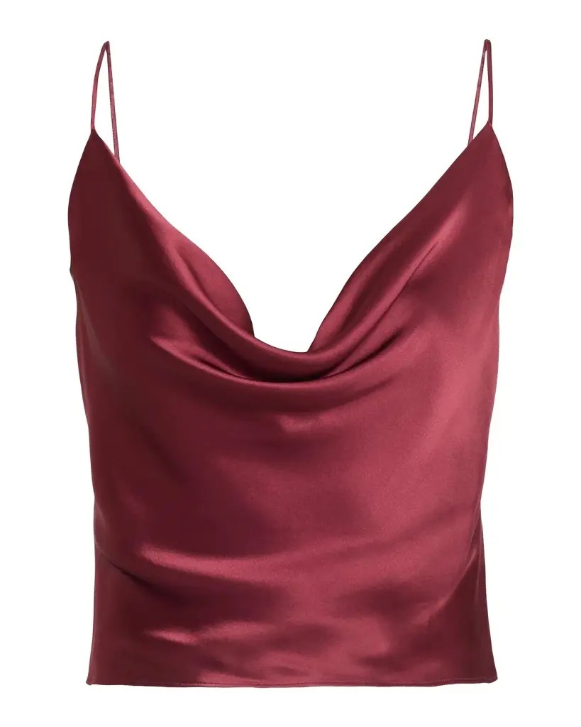 L'Agence Calista Cowl-Neck Silk Camisole