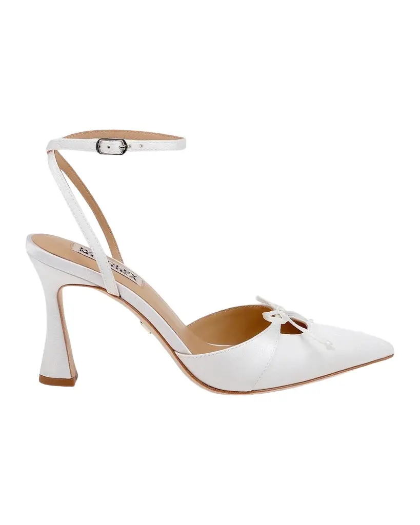 BADGLEY MISCHKA 80mm Yara II Satin Ankle-Strap Pumps