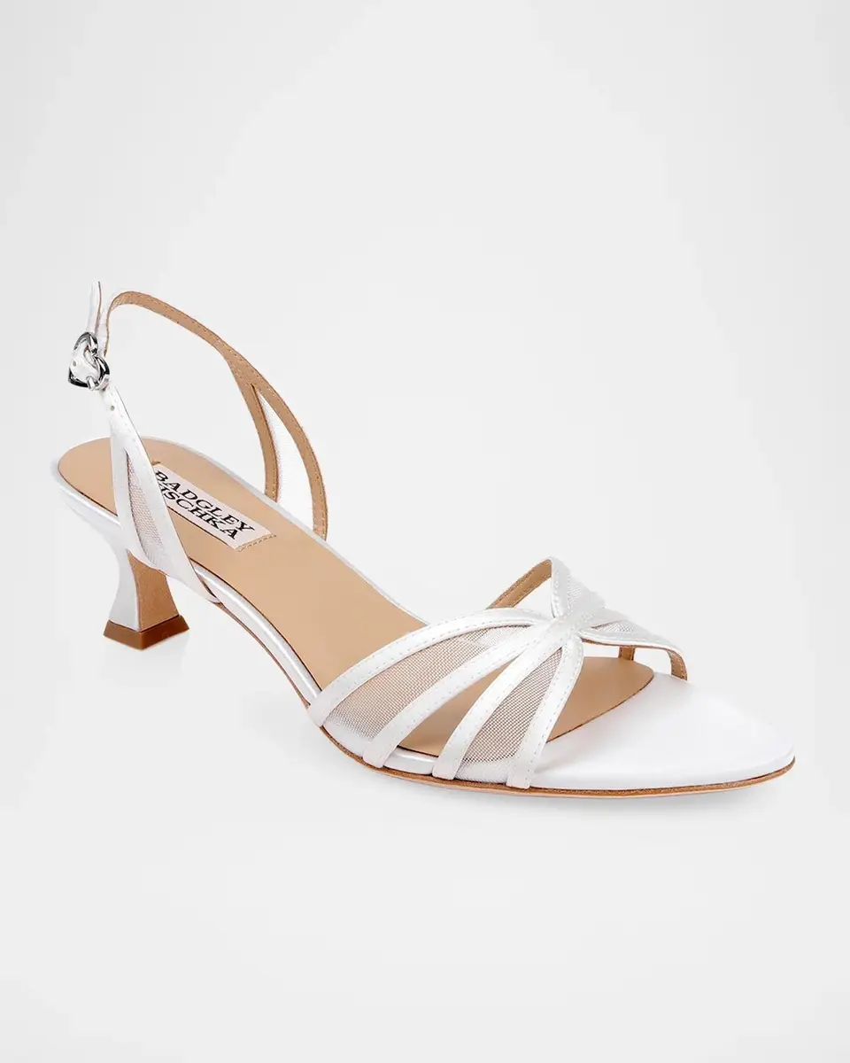 BADGLEY MISCHKA 50mm Yoana Mesh Satin Slingback Sandals | Thumbnail 2 BADGLEY MISCHKA 50mm Yoana Mesh Satin Slingback Sandals | Thumbnail 2