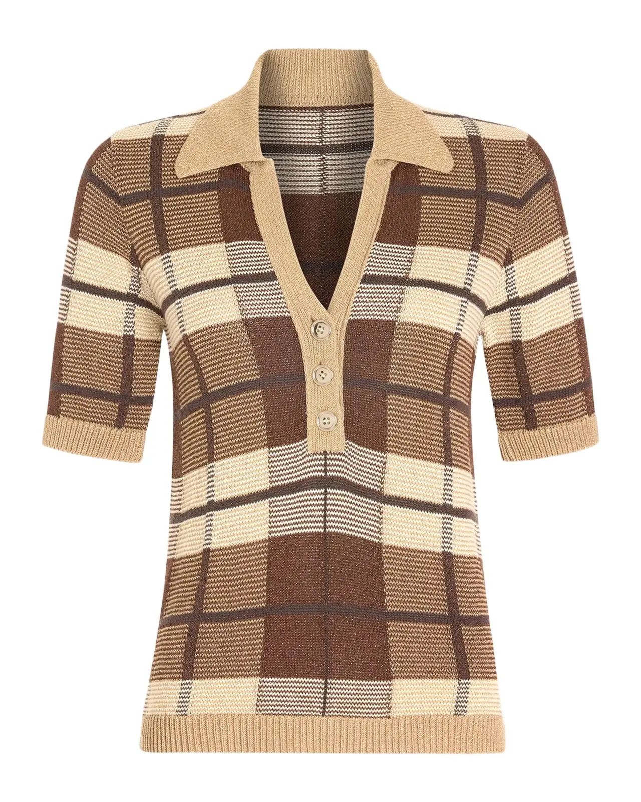 Melanie Plaid Polo Sweater Melanie Plaid Polo Sweater