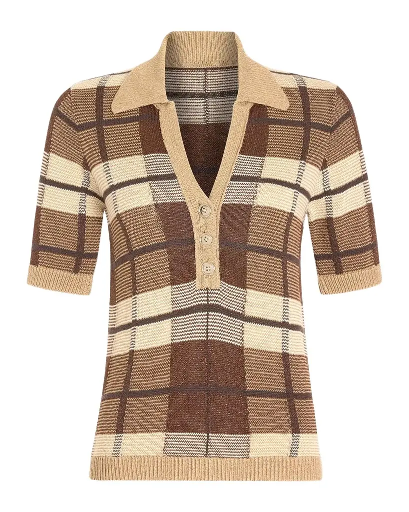 Melanie Plaid Polo Sweater Melanie Plaid Polo Sweater