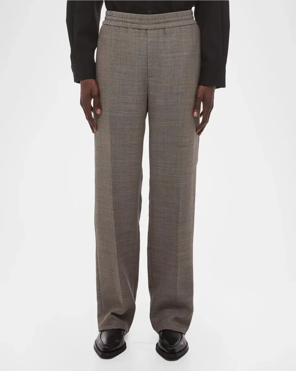 Helmut Lang Men's Crease-Front Wool-Blend Trousers | Thumbnail 4