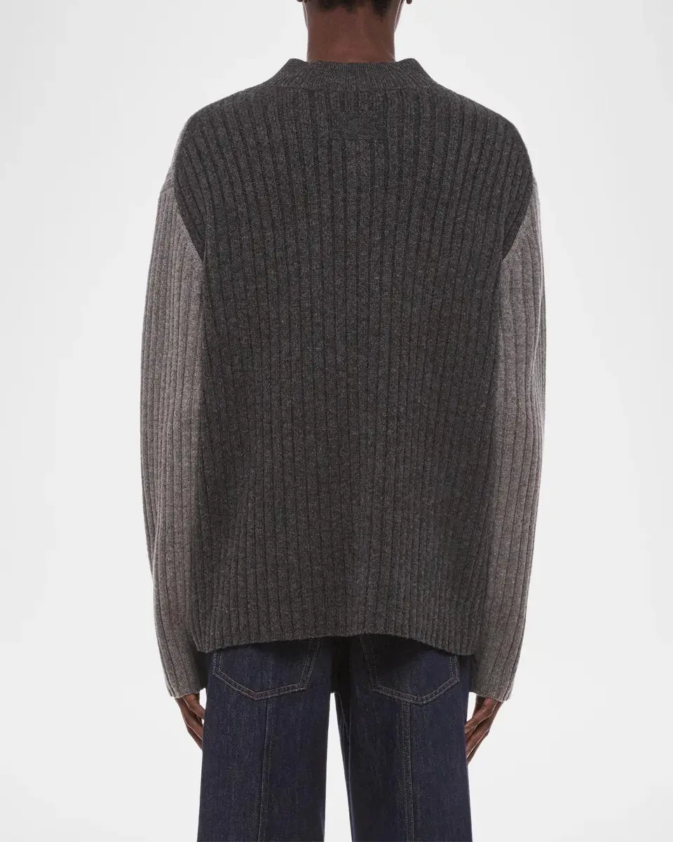 Helmut Lang Men's Contrast V-Neck Wool Sweater | Thumbnail 3