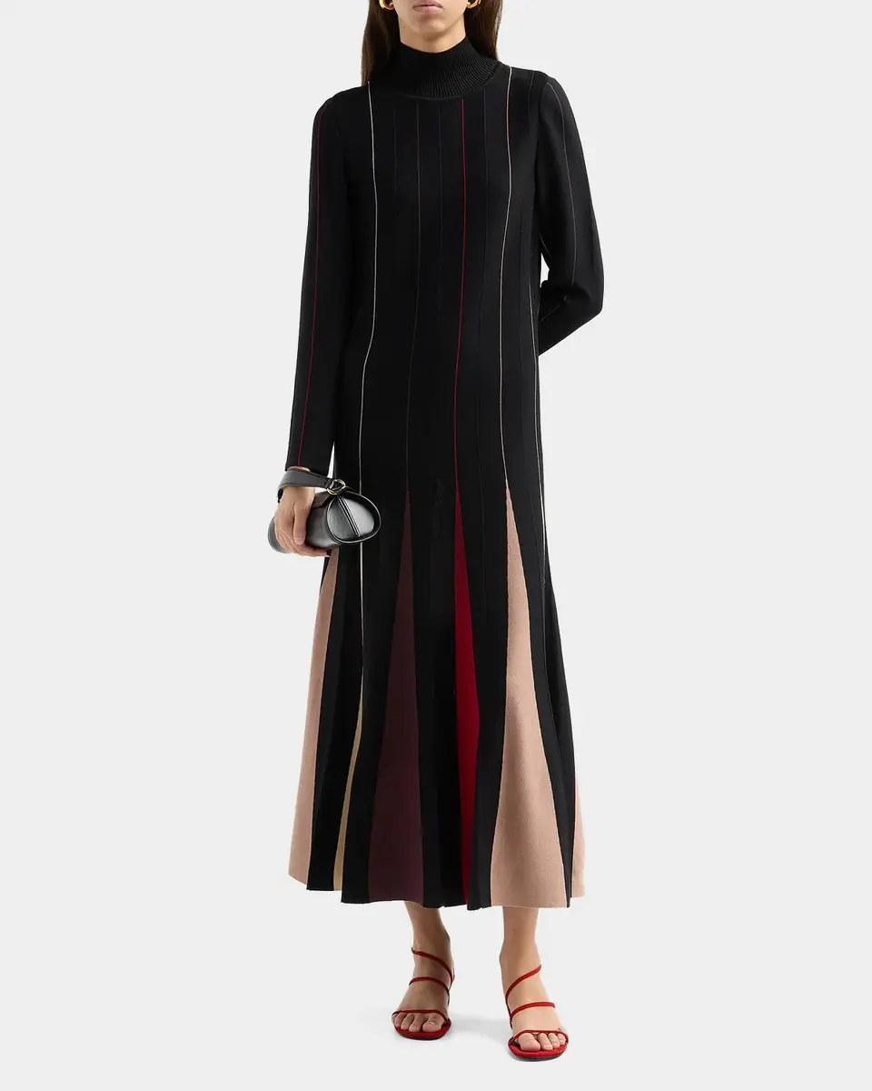 Misook Striped Knit Fit-&-Flare Maxi Dress | Thumbnail 2 Misook Striped Knit Fit-&-Flare Maxi Dress | Thumbnail 2