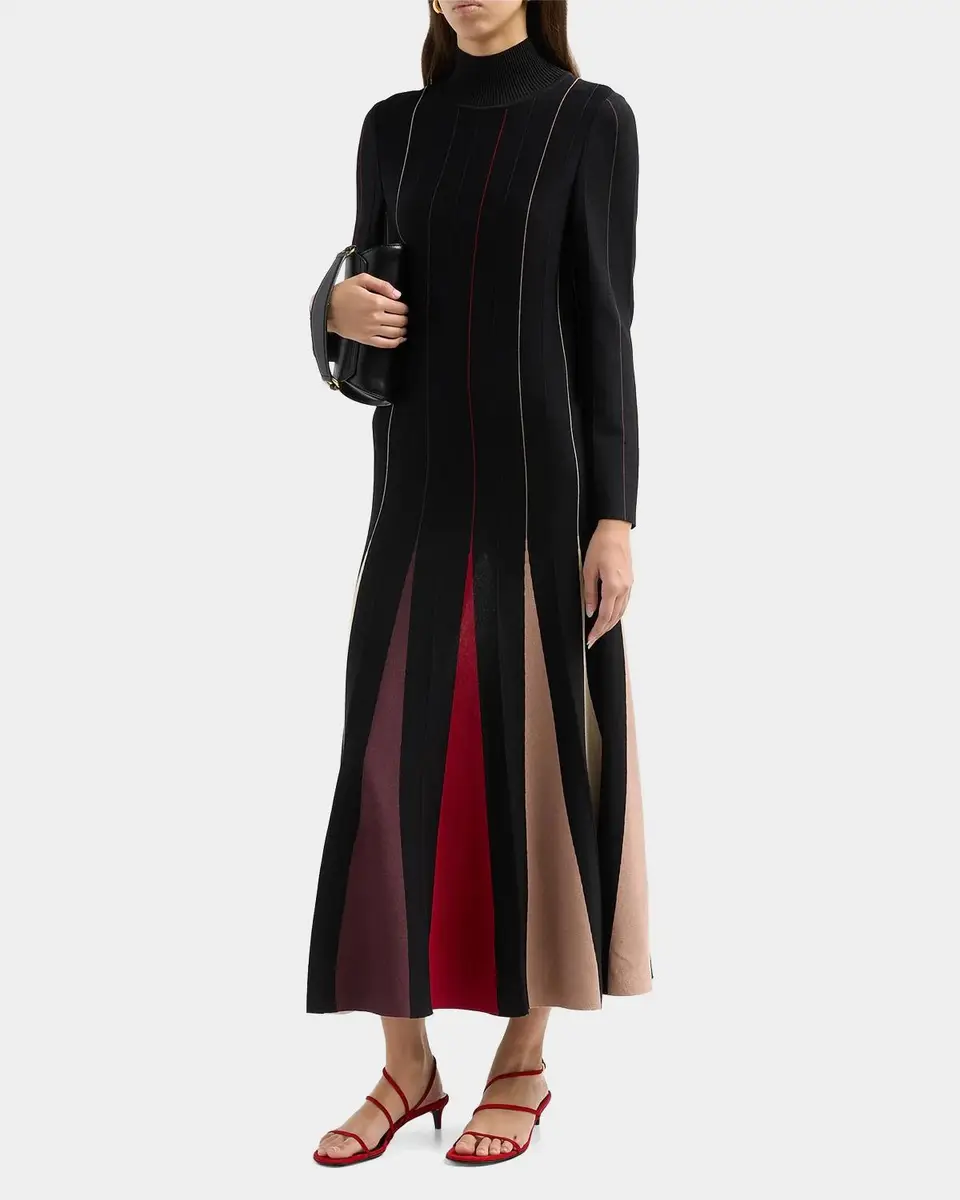 Misook Striped Knit Fit-&-Flare Maxi Dress | Thumbnail 4 Misook Striped Knit Fit-&-Flare Maxi Dress | Thumbnail 4