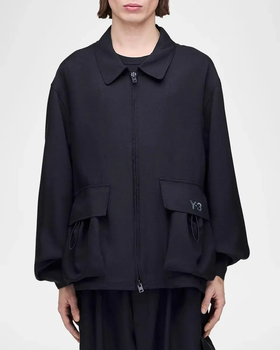 Adidas Men's Blouson Spread-Collar Jacket | Thumbnail 4 Adidas Men's Blouson Spread-Collar Jacket | Thumbnail 4