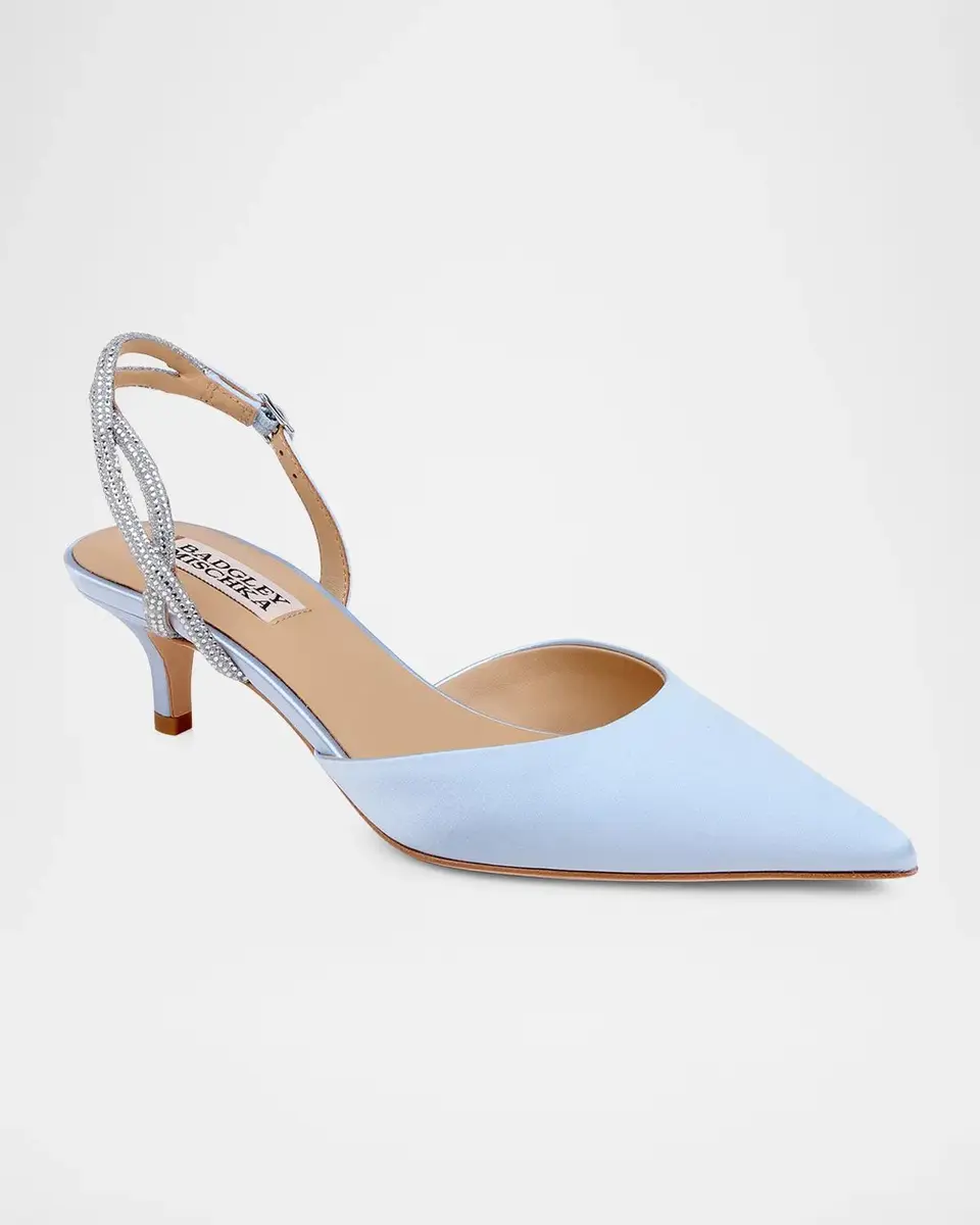 BADGLEY MISCHKA Yulianna 45MM Satin Slingback Pumps | Thumbnail 2 BADGLEY MISCHKA Yulianna 45MM Satin Slingback Pumps | Thumbnail 2