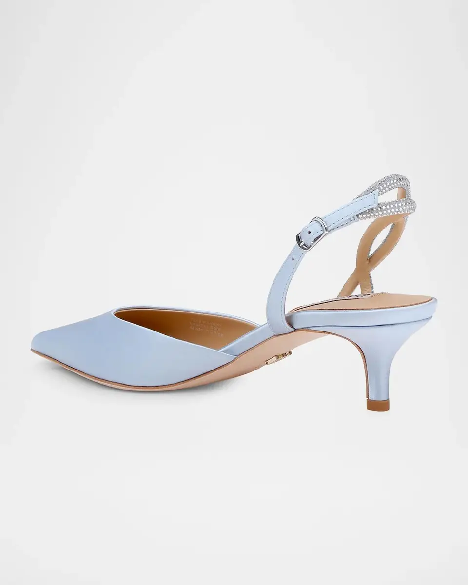 BADGLEY MISCHKA Yulianna 45MM Satin Slingback Pumps | Thumbnail 3 BADGLEY MISCHKA Yulianna 45MM Satin Slingback Pumps | Thumbnail 3