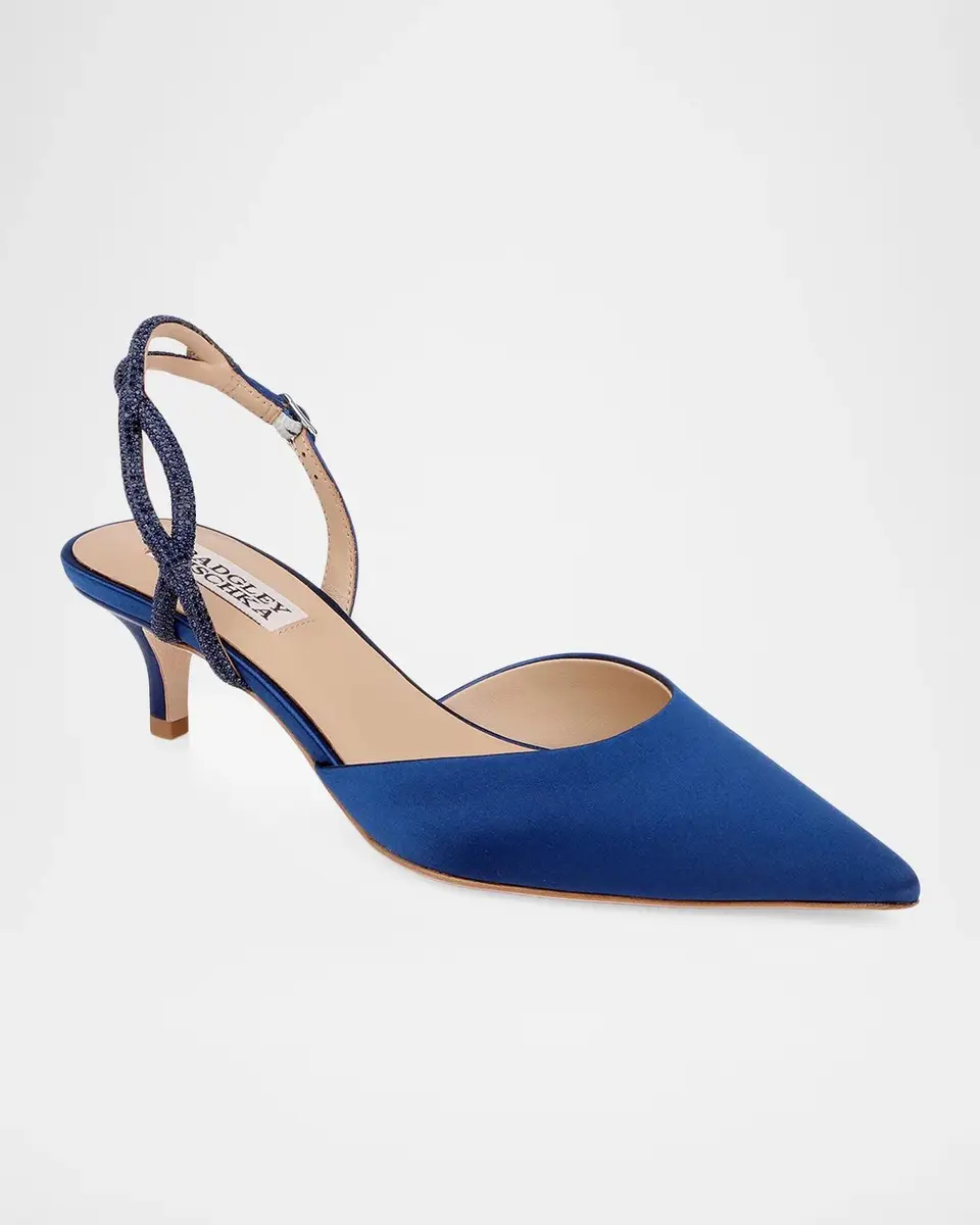 BADGLEY MISCHKA Yulianna 45MM Satin Slingback Pumps | Thumbnail 2 BADGLEY MISCHKA Yulianna 45MM Satin Slingback Pumps | Thumbnail 2