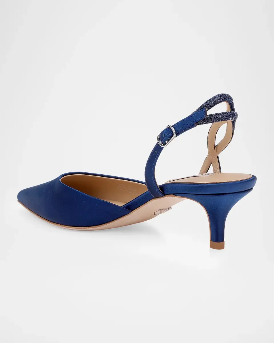 BADGLEY MISCHKA Yulianna 45MM Satin Slingback Pumps | Thumbnail 3 BADGLEY MISCHKA Yulianna 45MM Satin Slingback Pumps | Thumbnail 3