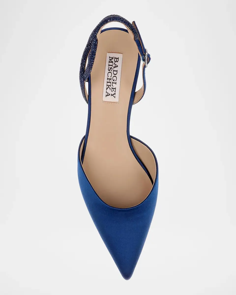 BADGLEY MISCHKA Yulianna 45MM Satin Slingback Pumps | Thumbnail 4 BADGLEY MISCHKA Yulianna 45MM Satin Slingback Pumps | Thumbnail 4