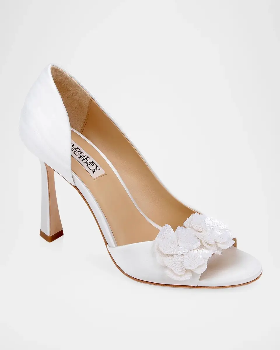 BADGLEY MISCHKA Yana 90MM Embellished Satin D 'Orsay Pumps | Thumbnail 2 BADGLEY MISCHKA Yana 90MM Embellished Satin D 'Orsay Pumps | Thumbnail 2