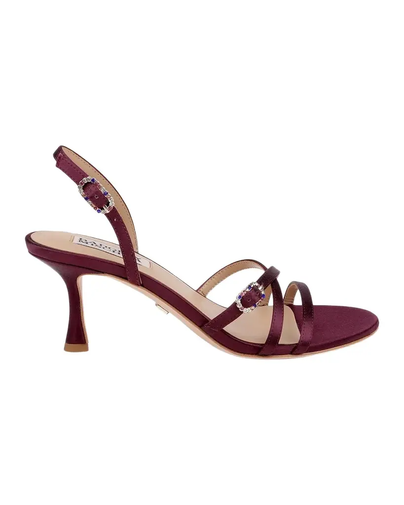 BADGLEY MISCHKA 65mm Yukon Embellished Satin Slingback Sandals