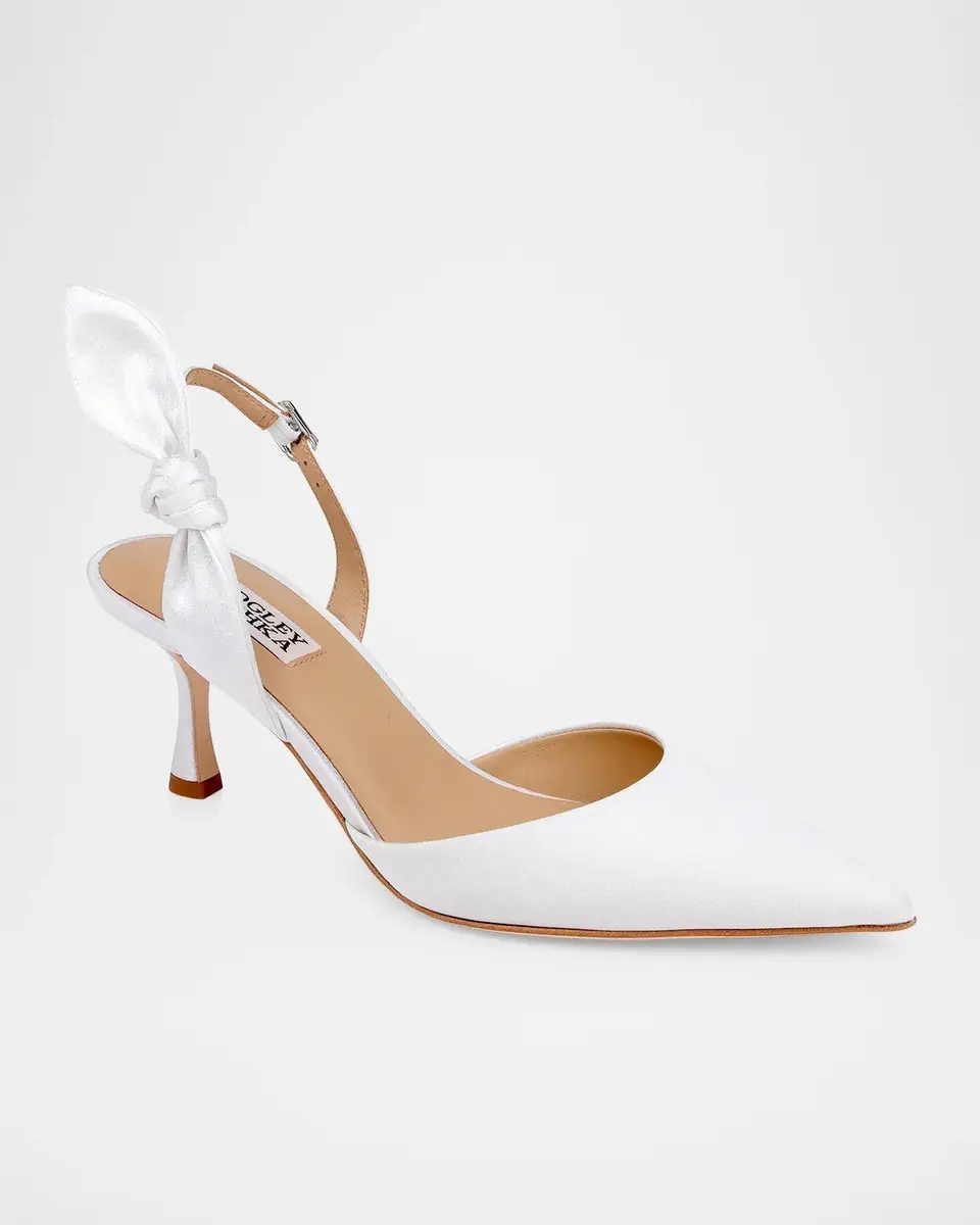 BADGLEY MISCHKA 65mm Yuan Leopard Knotted Slingback Pumps | Thumbnail 2