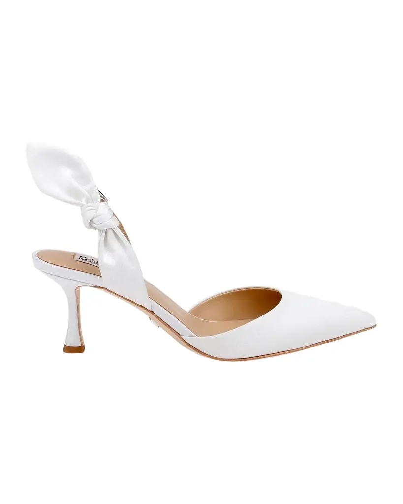 BADGLEY MISCHKA 65mm Yuan Leopard Knotted Slingback Pumps