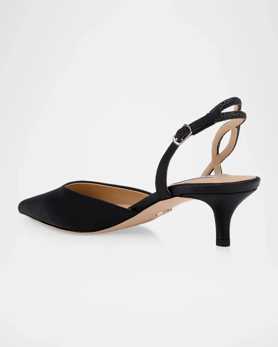 BADGLEY MISCHKA Yulianna 45MM Satin Slingback Pumps | Thumbnail 3 BADGLEY MISCHKA Yulianna 45MM Satin Slingback Pumps | Thumbnail 3