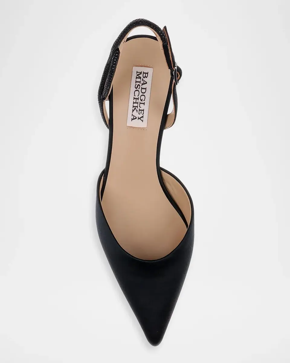 BADGLEY MISCHKA Yulianna 45MM Satin Slingback Pumps | Thumbnail 4 BADGLEY MISCHKA Yulianna 45MM Satin Slingback Pumps | Thumbnail 4