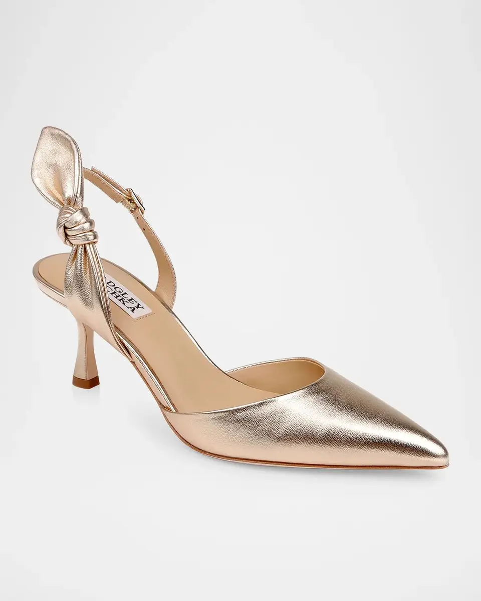 BADGLEY MISCHKA 65mm Yuan Leopard Knotted Slingback Pumps | Thumbnail 2 BADGLEY MISCHKA 65mm Yuan Leopard Knotted Slingback Pumps | Thumbnail 2