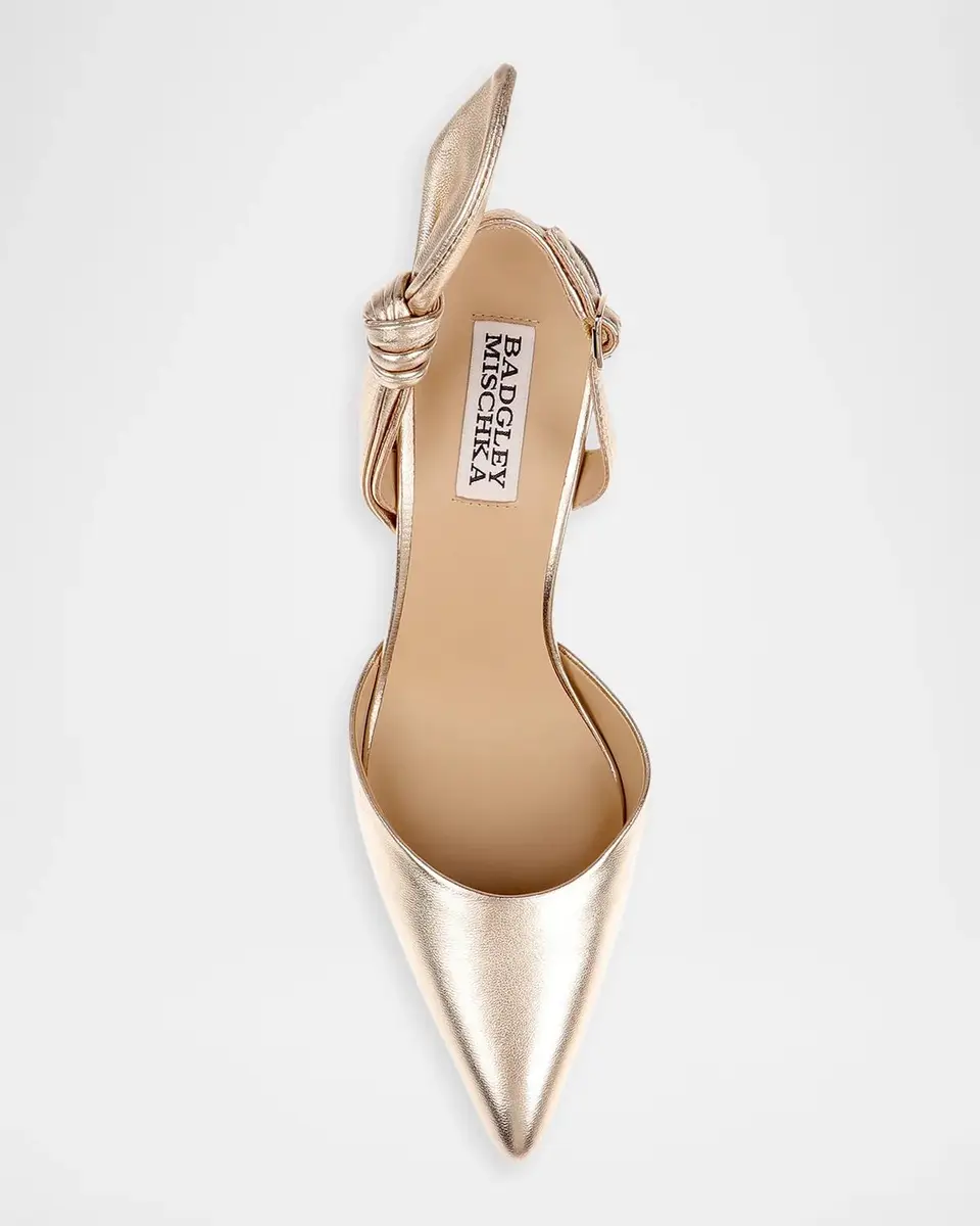BADGLEY MISCHKA 65mm Yuan Leopard Knotted Slingback Pumps | Thumbnail 4 BADGLEY MISCHKA 65mm Yuan Leopard Knotted Slingback Pumps | Thumbnail 4